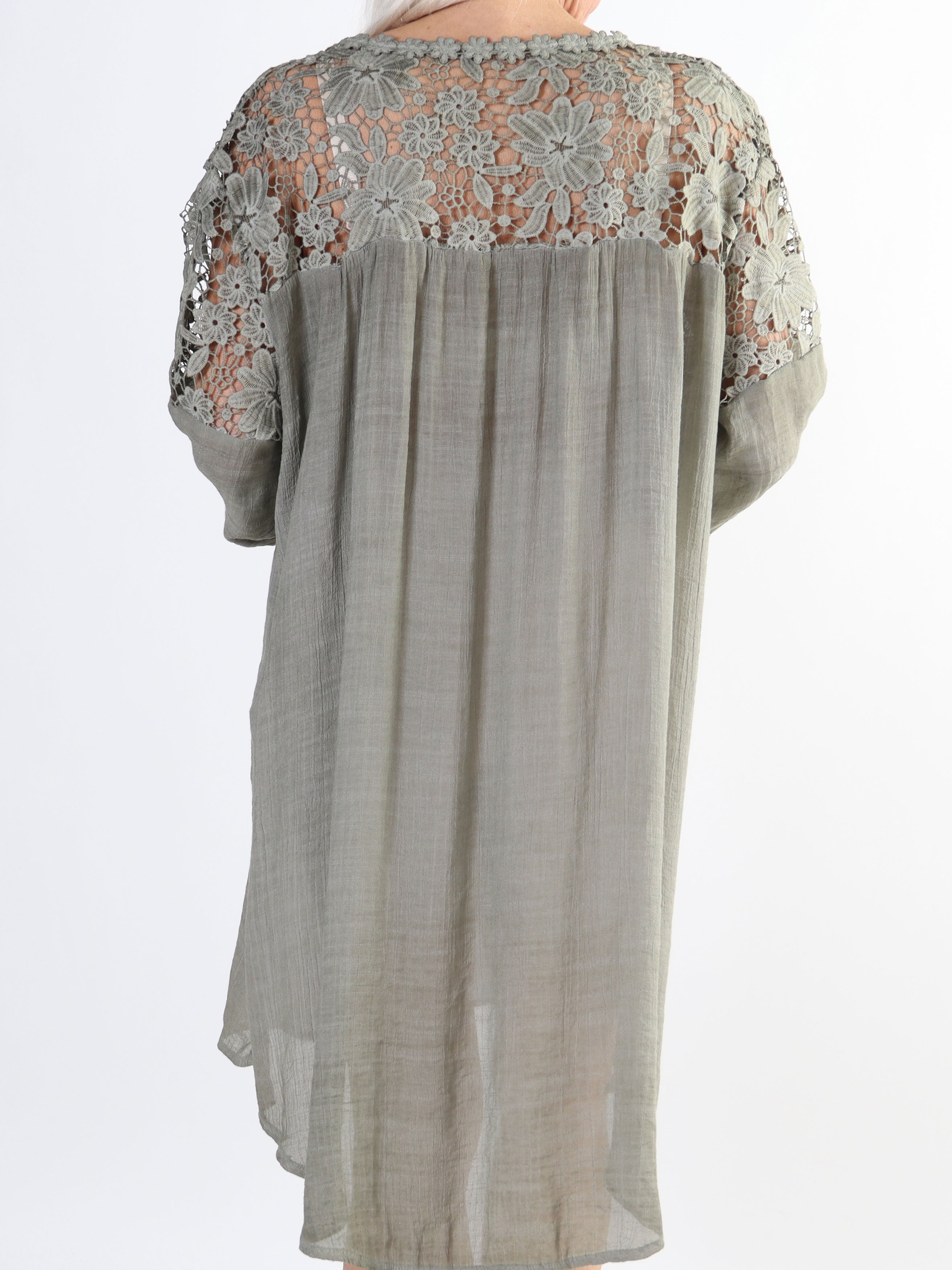 Juliette - Plus size tunika i bomuldsblanding med broderinger